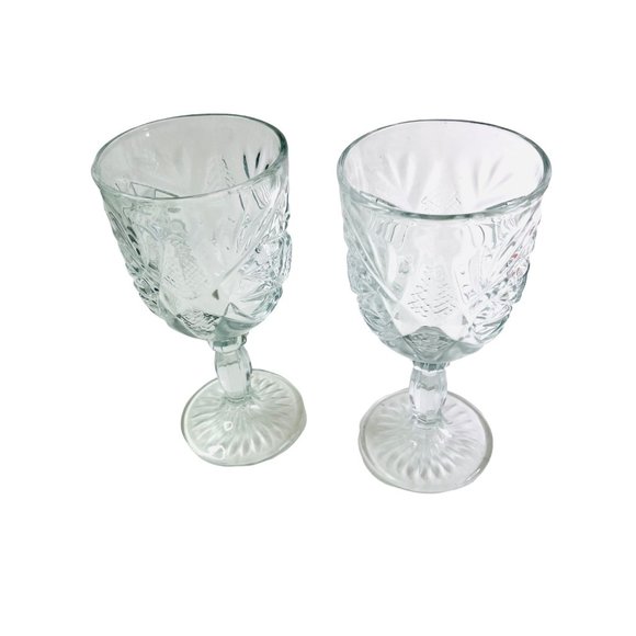 2 Libbey Glass Co Hobstar Water Goblets Vintage 7.25” x 3.5” - Picture 3 of 7